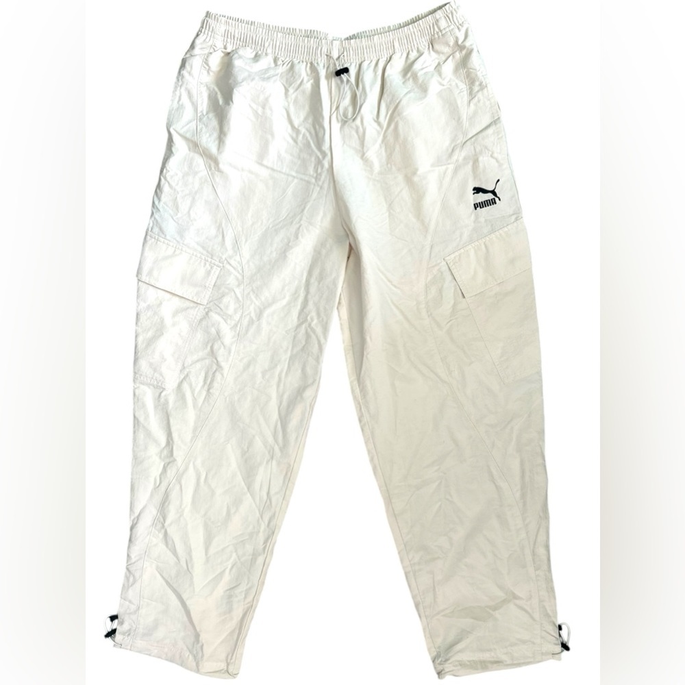 Puma Women’s Turn It Up Cargo Track Pants Y2k Style Nylon Pants Mini Logo Medium